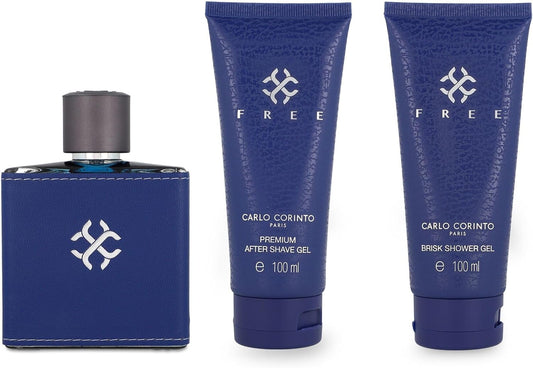 Set Carlo Corinto Free 3Pzs 100Ml Edp Spray/ Brisk Shower Gel 100Ml/ After Shave Gel 100Ml - Hombre