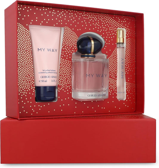 Set Giorgio Armani My Way 3Pzs 90Ml Edp Spray/ Body Lotion 50Ml/ 10Ml Edp Spray - Mujer
