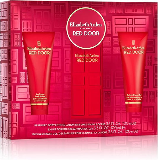 Set Elizabeth Arden Red Door 3Pzs 100Ml Edt Spray/ Body Lotion 100Ml/ Shower Gel 100Ml - Mujer