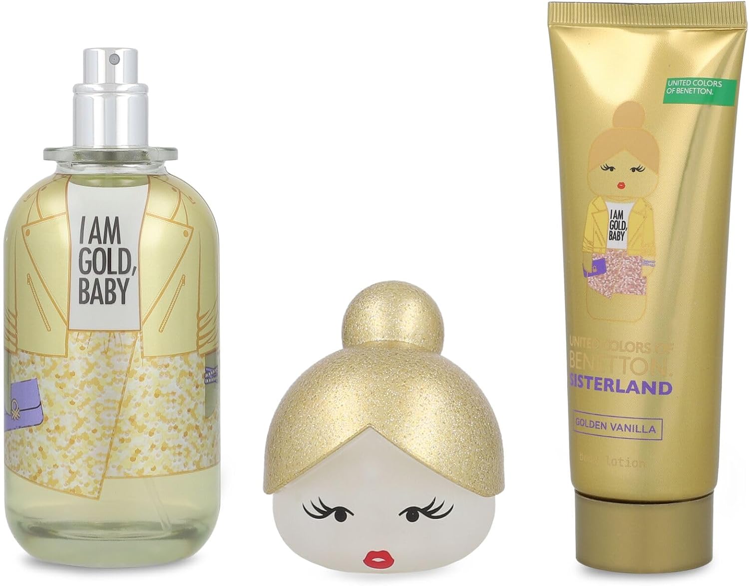 Set Benetton Sisterland Golden Vanilla 2Pzs 80Ml Edp Spray/ Body Lotion 75Ml Benetton - Mujer
