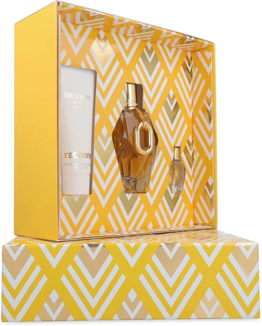 Set Million Gold 3Pzs 90Ml Edp Spray/ Body Lotion 100Ml/ 5Ml Edp - Mujer
