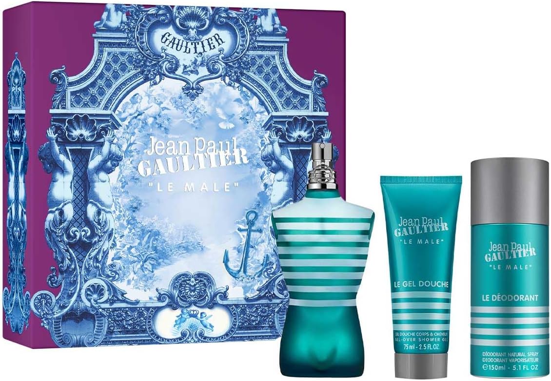 Set Le Male Jean Paul Gaultier 3Pz 125Ml Edt Spray - Hombre