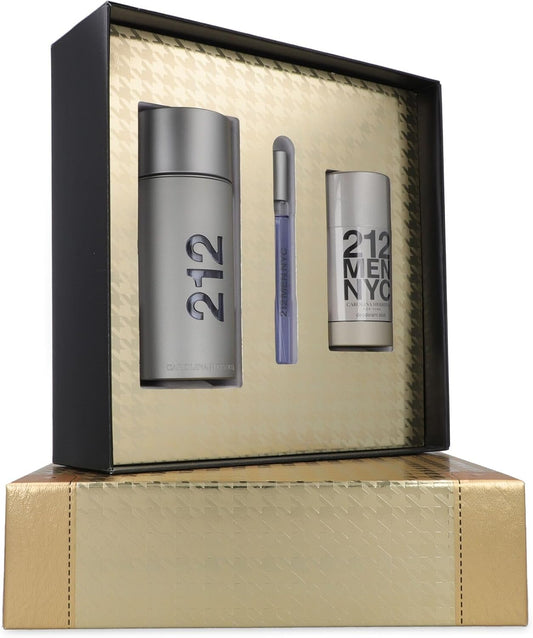 Carolina Herrera Set 212 Men 3Pzs 100Ml Edt Spray/ Desodorante Stick 75Ml/ 10Ml Edt Spray - Hombre