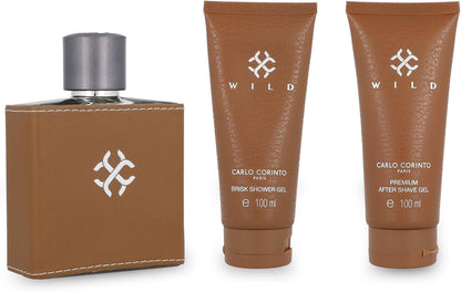 Set Carlo Corinto Wild 3Pzs 100Ml Edp Spray/ Brisk Shower Gel 100Ml/ After Shave Gel 100Ml - Hombre