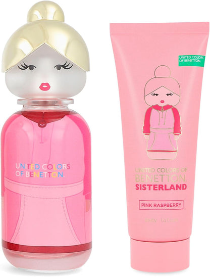 Set Benetton Sisterland Pink Raspberry 2Pzs 80Ml Edt Spray/ Body Lotion 75Ml - Mujer