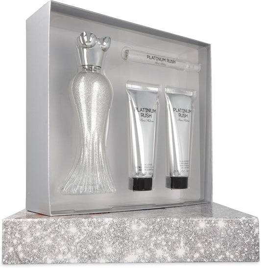 Set Paris Hilton Platinum Rush 4Pzs 100Ml Edp Spray/ Shower Gel 90 Ml/ Body Lotion 90Ml/ 10Ml Edp Spray - Mujer