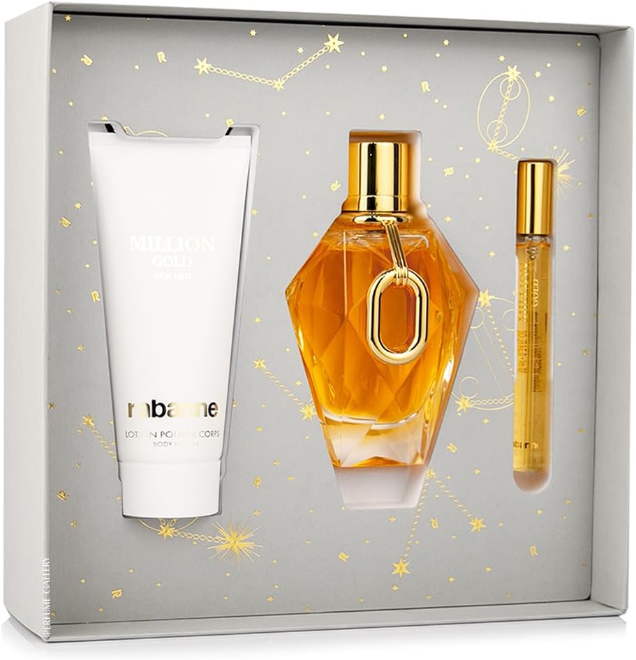 Set Million Gold 3Pzs 90Ml Edp Spray/ Body Lotion 100Ml/ 10Ml Edp Spray - Mujer