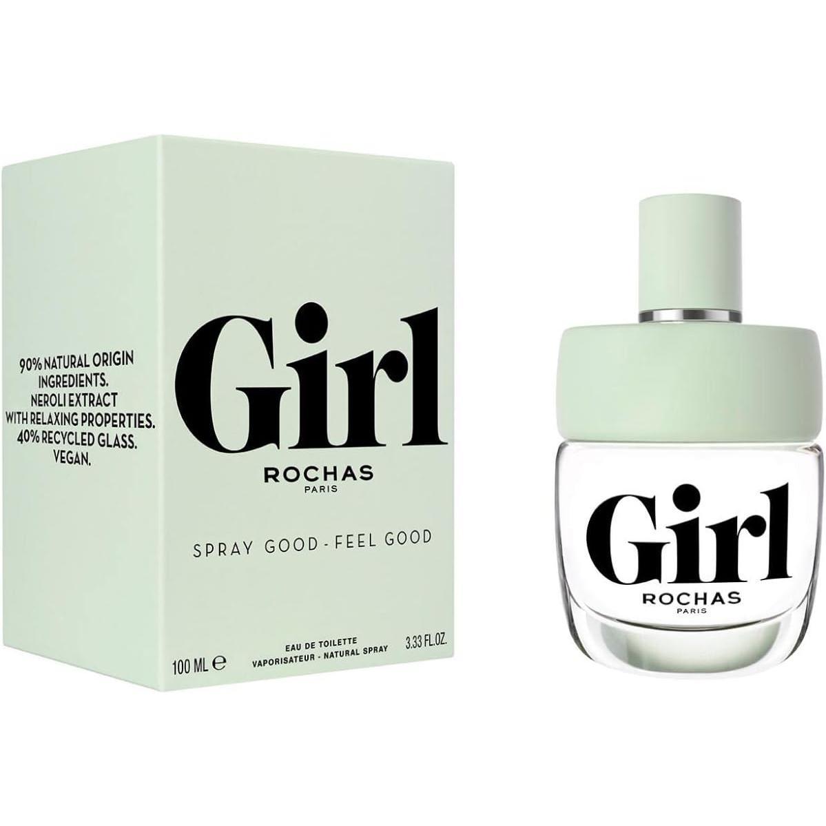 Rochas Girl 100 ml Edt Spray para Mujer - Fragancia de Mujer con Extracto de Neroli y Vidrio Reciclado