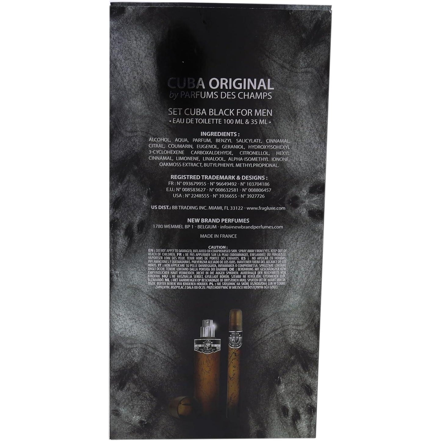 Set Cuba Black Des Champs 2 Pz (perfume 100 ml + cigar 35 ml) - Hombre
