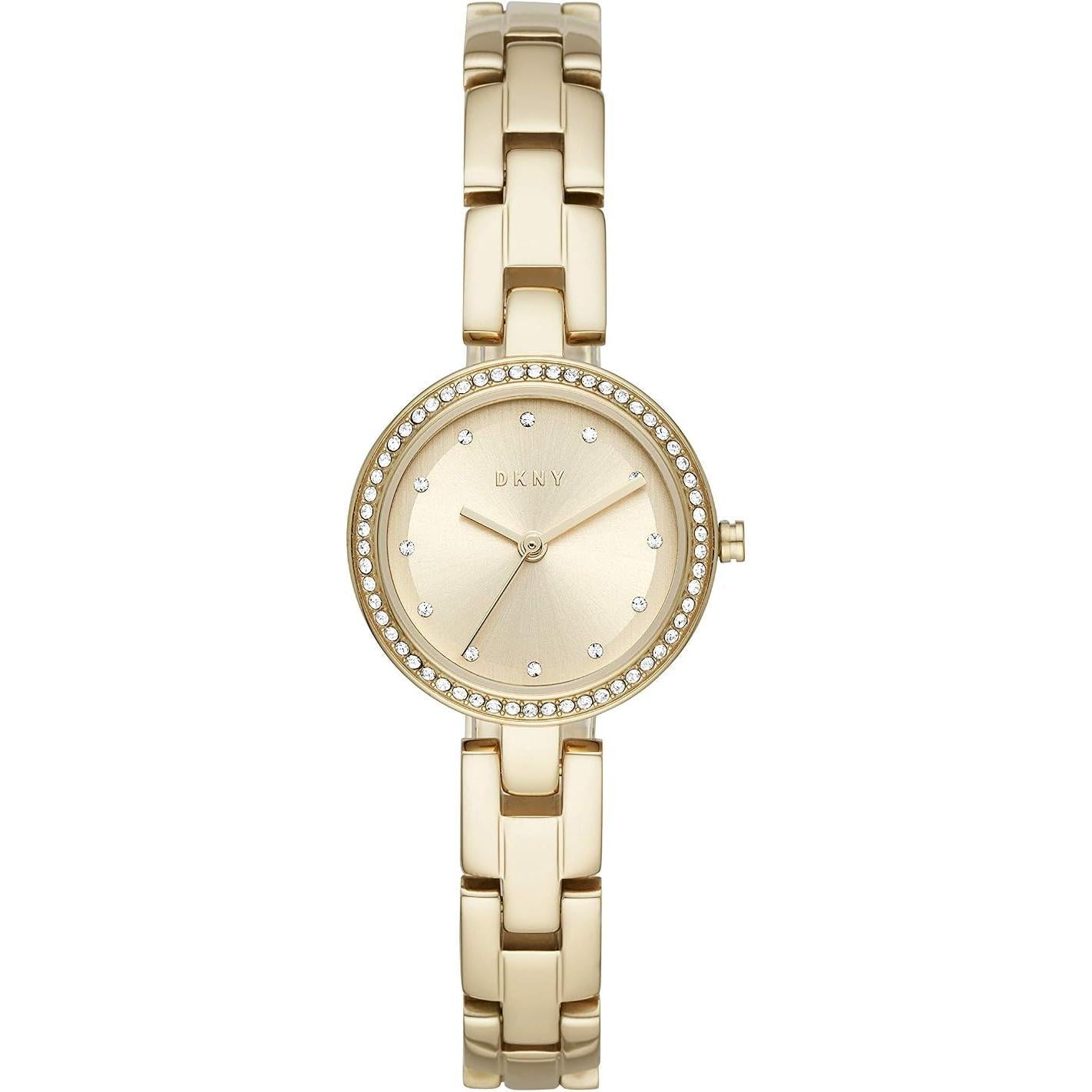DKNY Reloj Ny2825 para Mujer con Diseño Elegante y Detalles Brillantes en el Borde del Dial
