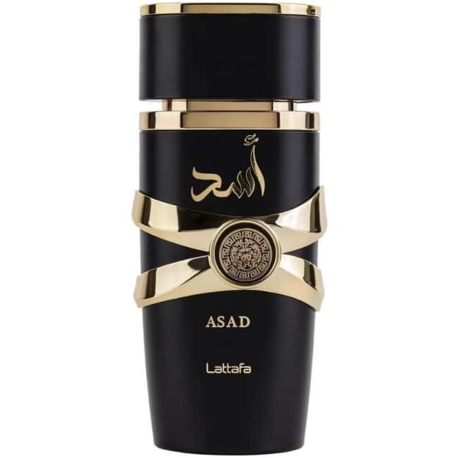 Lattafa Asad 100 ml Edp Spray para Hombre - Fragancia Ámbar con Notas Especiadas Vainilla y Clavo de Olor