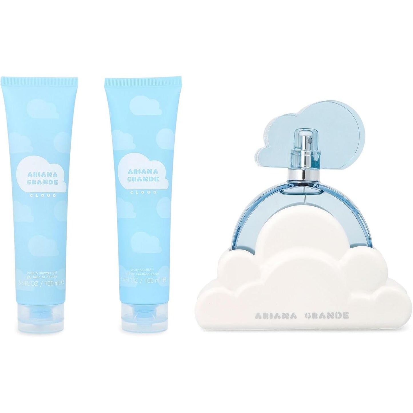 Set Ariana Grande Cloud 3Pzs 100Ml Edp Spray/ Shower Gel 100Ml/ Body Souffle 100Ml - Mujer