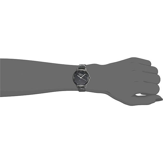 DKNY Reloj Ny2715 para Mujer con Diseño de Mármol y Correa de Cuero Negro Elegante y Moderno
