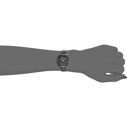 DKNY Reloj Ny2715 para Mujer con Diseño de Mármol y Correa de Cuero Negro Elegante y Moderno