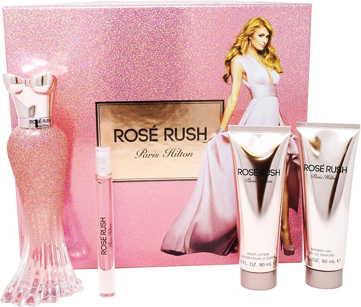 Paris Hilton Set Paris Hilton Rose Rush 4Pzs 100Ml Edp Spray/ Body Lotion 90Ml/ Shower Gel 90Ml/ 10Ml Edp Spray - Mujer