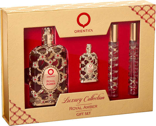 Set Orientica Luxury Collection Royal Amber 4Pzs 80Ml Edp Spray/ 7.5Ml Edp/ 10Ml Edp Spray X2