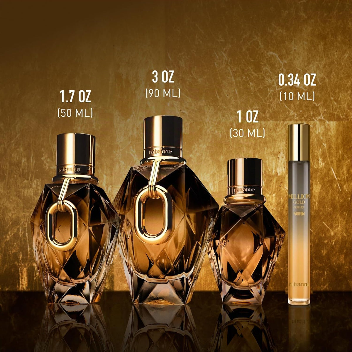 Rabanne Million Gold 90Ml Parfum Spray - Mujer