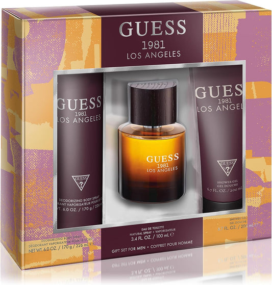 Set Guess 1981 Los Angeles For Men 3Pzs 100Ml Edt Spray/ Desodorante 226Ml Spray/ Shower Gel 200Ml - Hombre