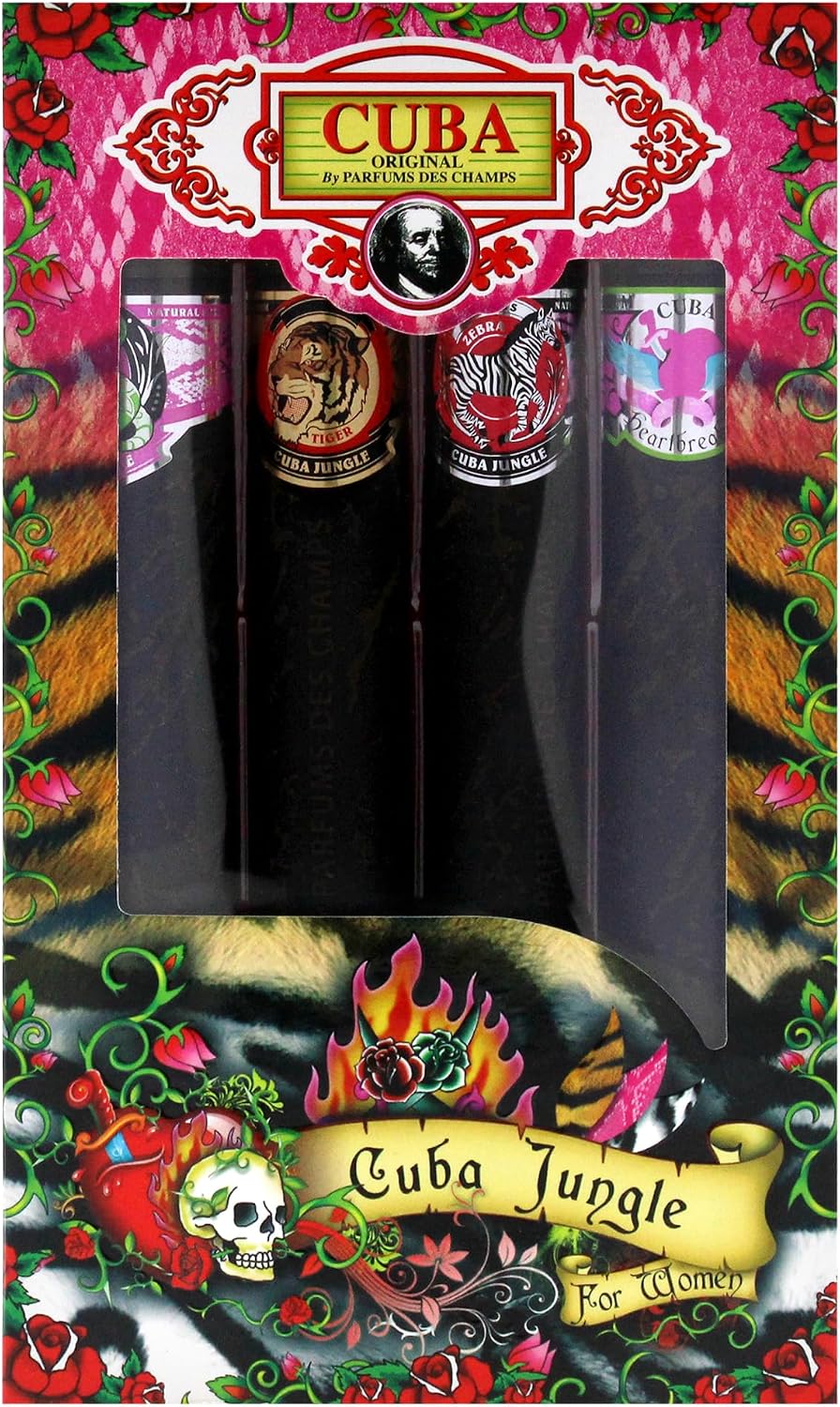 Set Cuba Jungle Dama Des Champs 4 Pz 35 ml c/u Spray - Mujer