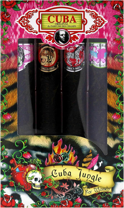 Set Cuba Jungle Dama Des Champs 4 Pz 35 ml c/u Spray - Mujer