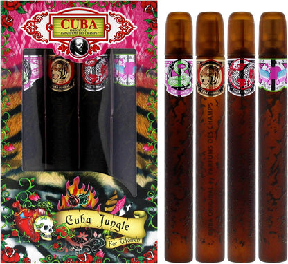 Set Cuba Jungle Dama Des Champs 4 Pz 35 ml c/u Spray - Mujer