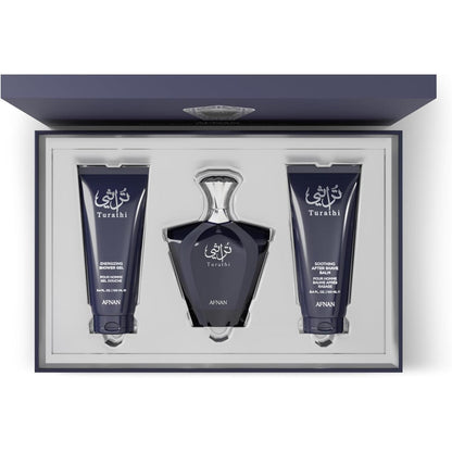 Set Afnan Turathi Blue 3Pzs 90Ml Edp Spray/ Shower Gel 100Ml/ After Shave 100Ml - Hombre