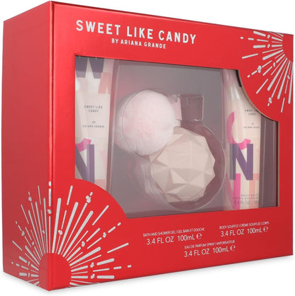 Set Ariana Grande Sweet Like Candy 3Pzs 100Ml Edp Spray/ Body Soufflee 100Ml/ Shower Gel 100Ml - Mujer