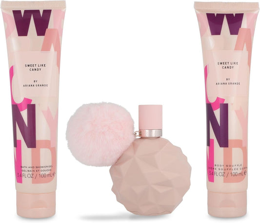 Set Ariana Grande Sweet Like Candy 3Pzs 100Ml Edp Spray/ Body Soufflee 100Ml/ Shower Gel 100Ml - Mujer