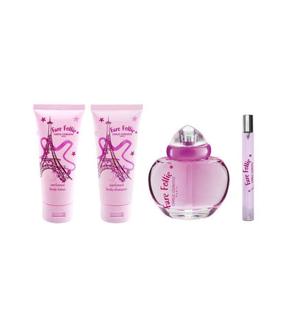 Set Carlo Corinto Fare Follie 4Pzs 100Ml Edt Spray/ Body Shampoo 100Ml/ Body Lotion 100Ml/ Hair Mist 10Ml Spray - Mujer
