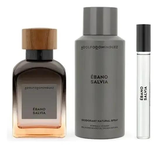 Set Adolfo Dominguez Ebano Salvia 3Pzs 120Ml Edp Spray/ Desodorante 150Ml Spray / 10Ml Edp Spray - Hombre