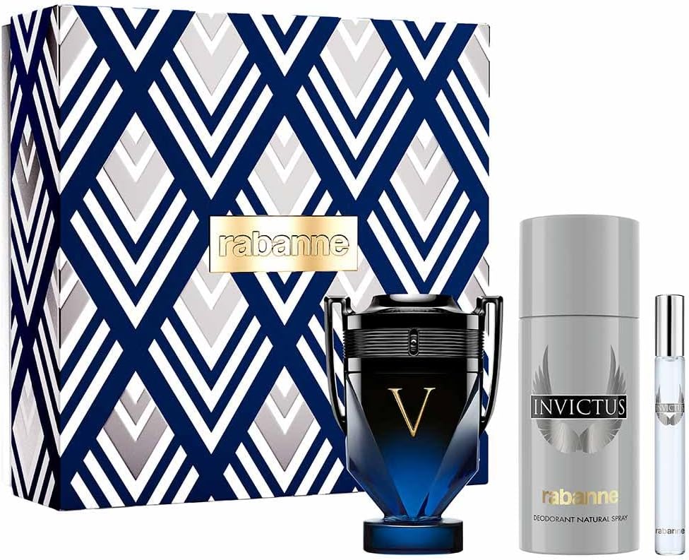 Rabanne Set Invictus Victory Elixir 3Pzs 100Ml Edp Spray/ Desodorante 150Ml Spray/ 10Ml Edt Spray - Hombre