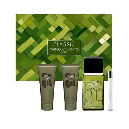 Set Carlo Corinto Classic 4Pzs 100Ml Edt Spray/ Body Shampoo 100Ml/ After Shave 100Ml/ 10Ml Edt Spray - Hombre