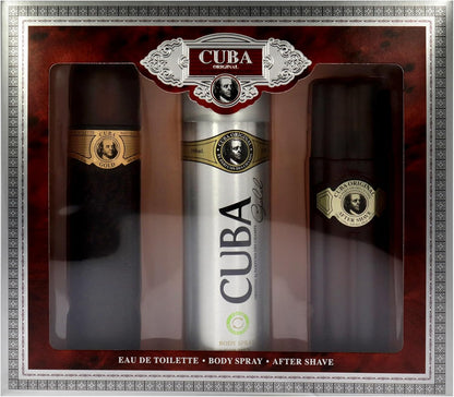 Cuba Gold Des Champs 3 Pz - Hombre Fragancia Amaderada Aromática con Lavanda Vetiver Bergamota y Jazmín para Hombres