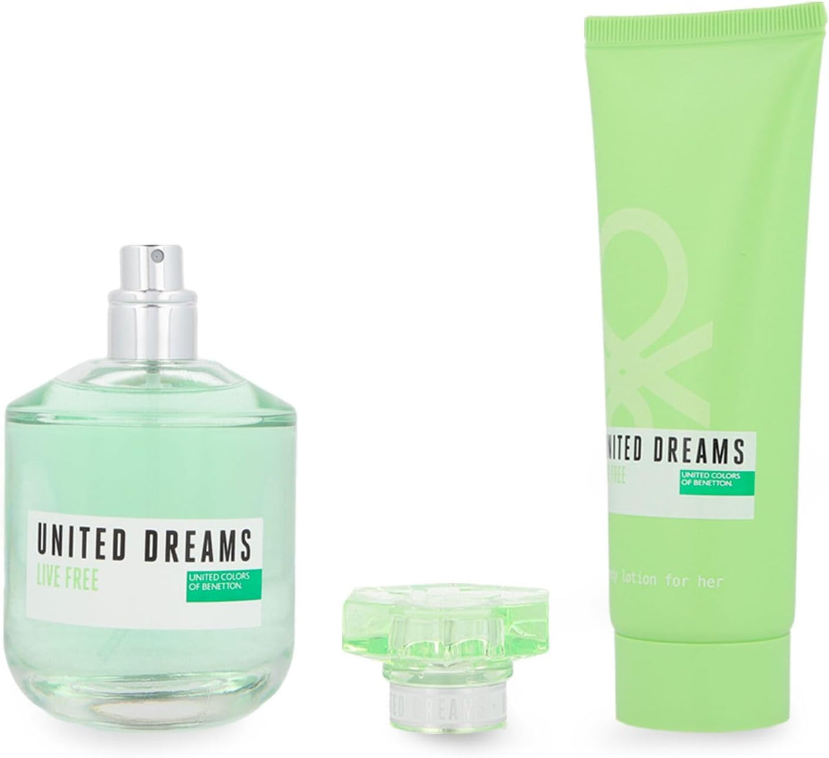 Benetton Set United Dreams Live Free 2Pzs 80Ml Edt Spray/ Body Lotion 75Ml - Mujer