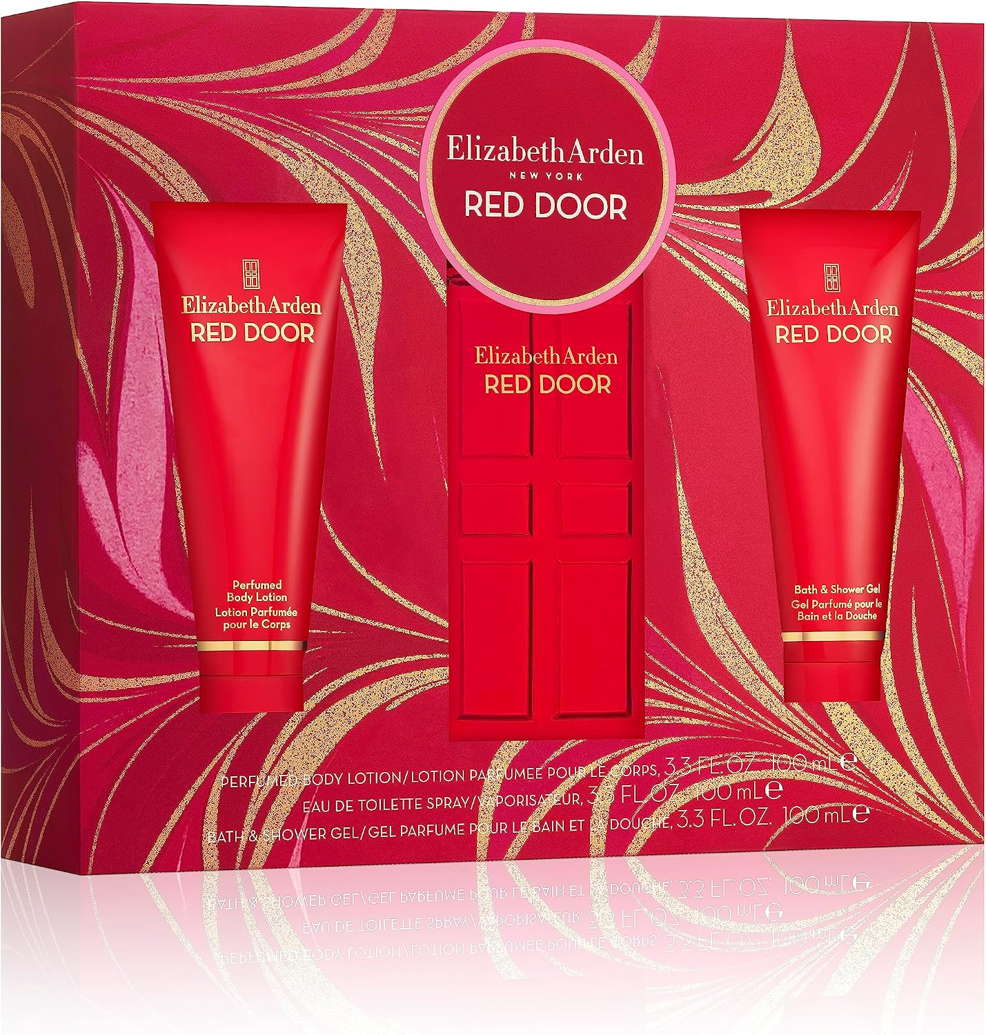 Set Elizabeth Arden Red Door 3Pzs 100Ml Edt Spray/ Body Lotion 100Ml/ Shower Gel 100Ml - Mujer