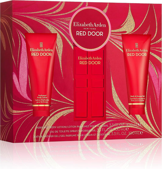Set Elizabeth Arden Red Door 3Pzs 100Ml Edt Spray/ Body Lotion 100Ml/ Shower Gel 100Ml - Mujer