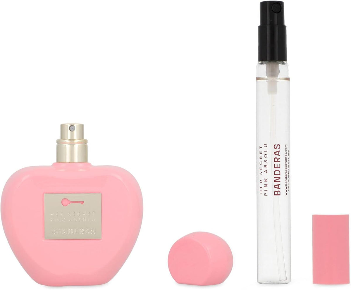 Set Banderas Her Secret Pink Absolu 2Pzs 80Ml Edp Spray/ 10Ml Edp Spray - Mujer
