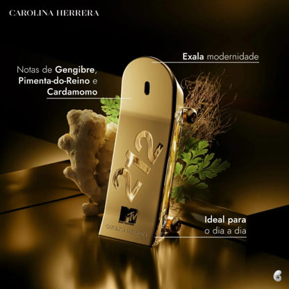 Carolina Herrera 212 Heroes Mtv 90Ml Edt Spray para Hombre Fragancia Masculina de Alta Calidad