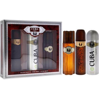 Cuba Gold Des Champs 3 Pz - Hombre Fragancia Amaderada Aromática con Lavanda Vetiver Bergamota y Jazmín para Hombres