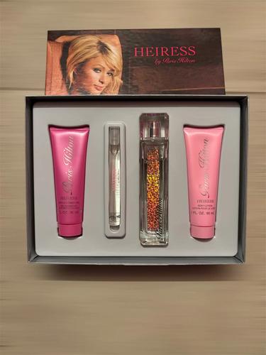 Set Paris Hilton Heiress 4Pzs 100Ml Edp Spray/ Body Lotion 90Ml/ Shower Gel 90Ml/ 10Ml Edp Spray - Mujer