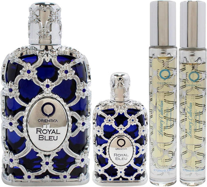 Set Orientica Luxury Collection Royal Bleu 4Pz 80Ml Edp Spray/ 7.5Ml Edp/ 10Ml Edp Spray X2 - Unsex