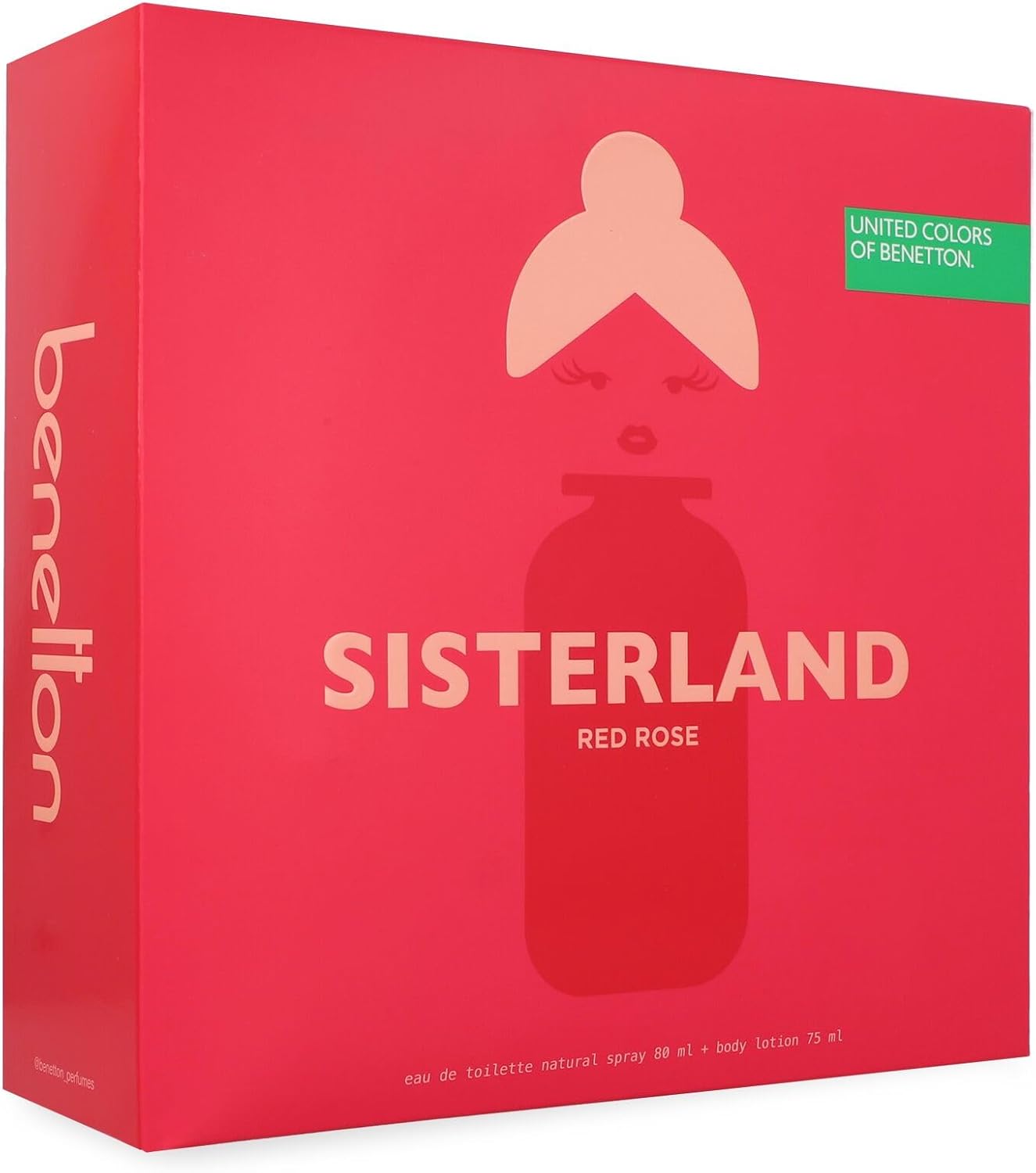 Set Benetton Sisterland Red Rose 2Pzs 80Ml Edt Spray/ Body Lotion 75Ml - Mujer