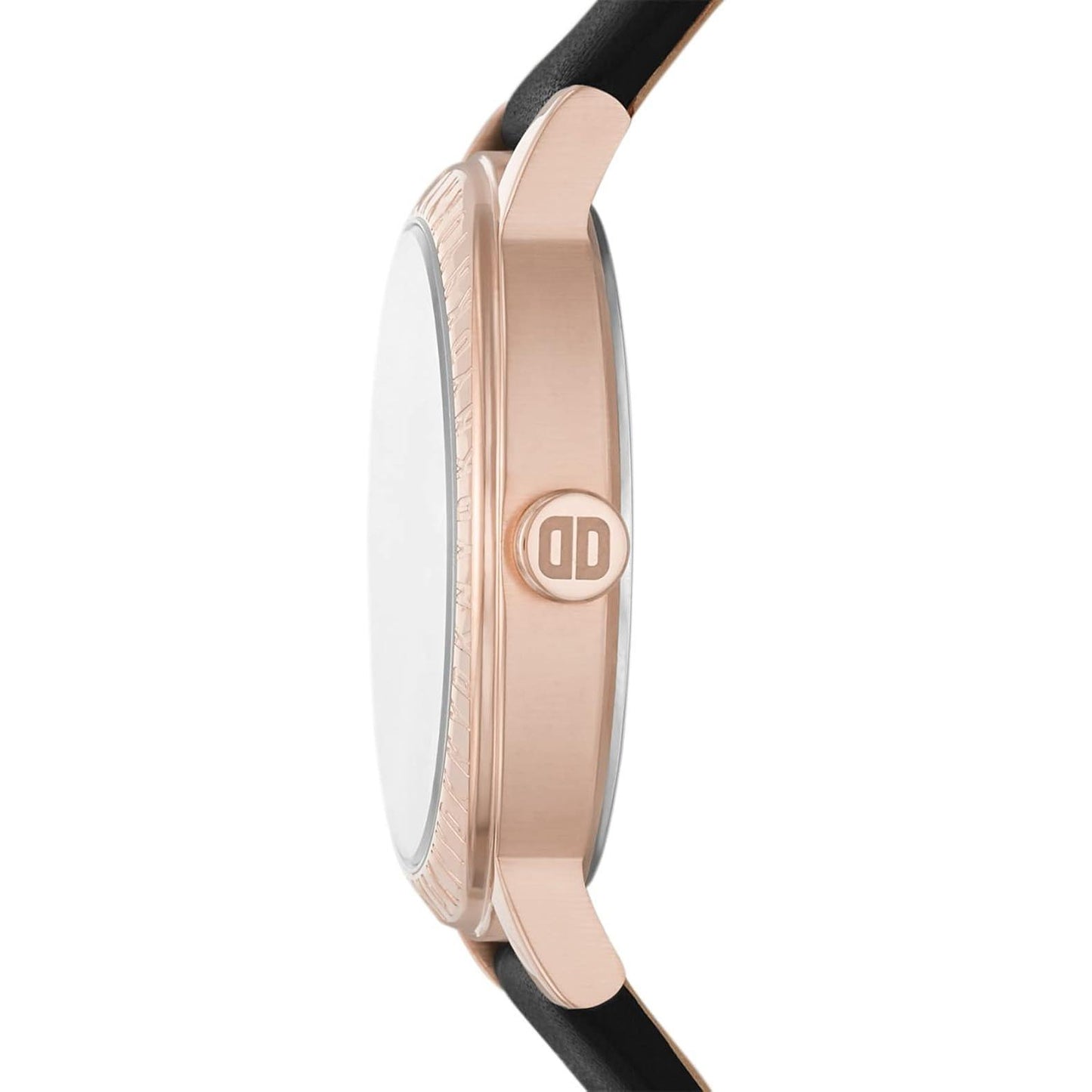 Donna Karan Reloj NY6618 para Mujer con Correa Negra y Marco Dorado Elegante y Moderno