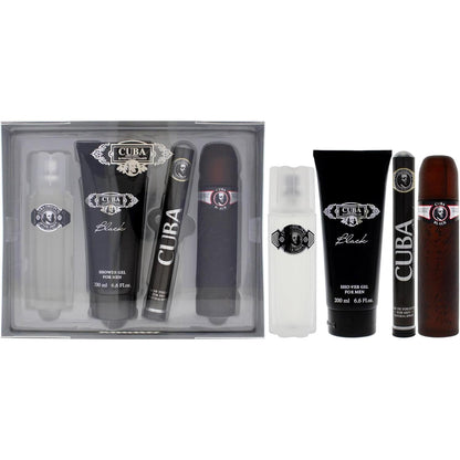 Cuba Paris Set Cuba Black Des Champs 4 Pz para Hombre Fragancia Amaderada con Bergamota y Jazmín