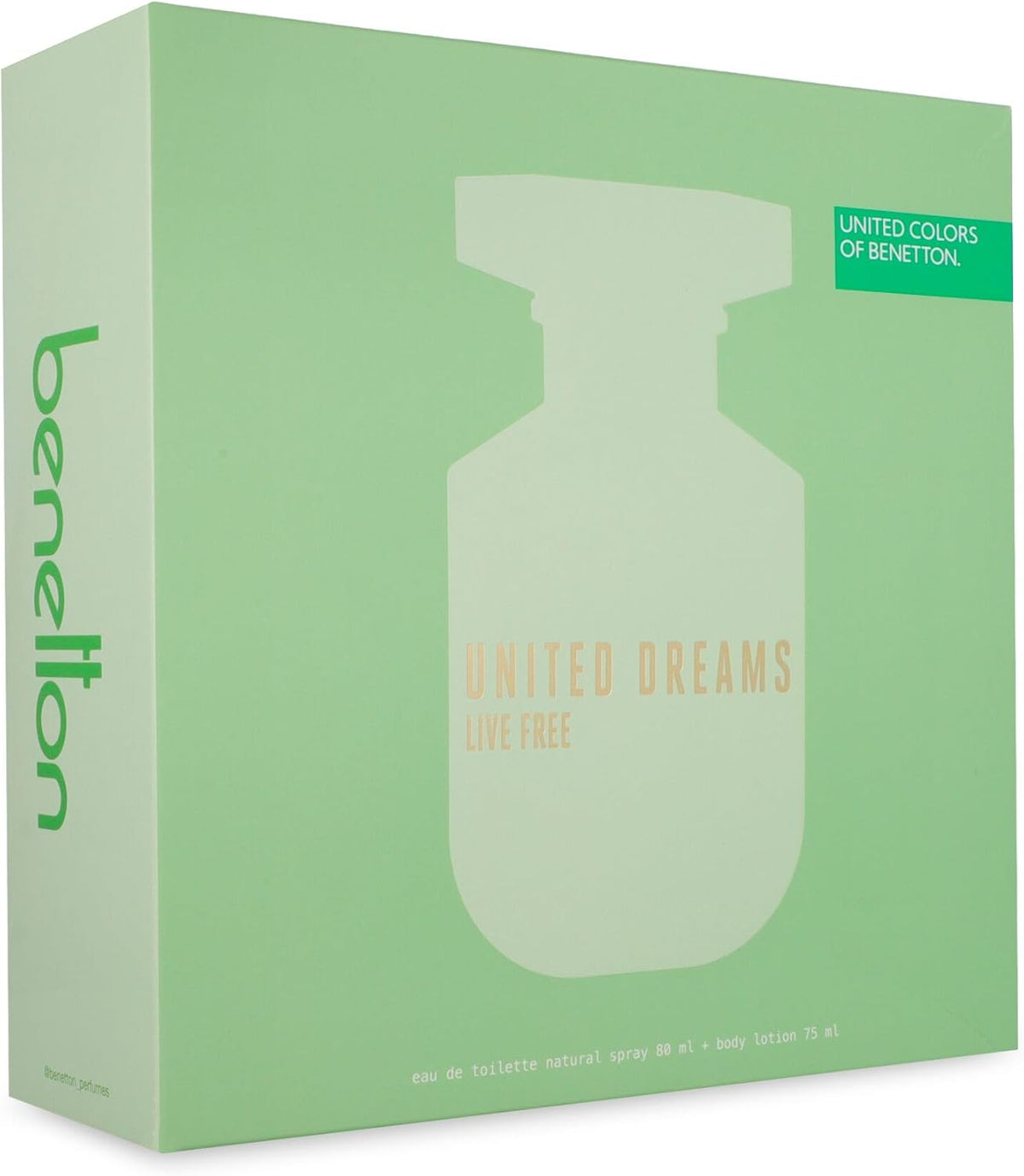 Benetton Set United Dreams Live Free 2Pzs 80Ml Edt Spray/ Body Lotion 75Ml - Mujer