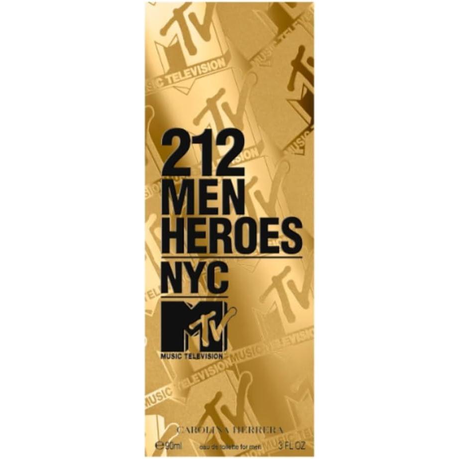 Carolina Herrera 212 Heroes Mtv 90Ml Edt Spray para Hombre Fragancia Masculina de Alta Calidad