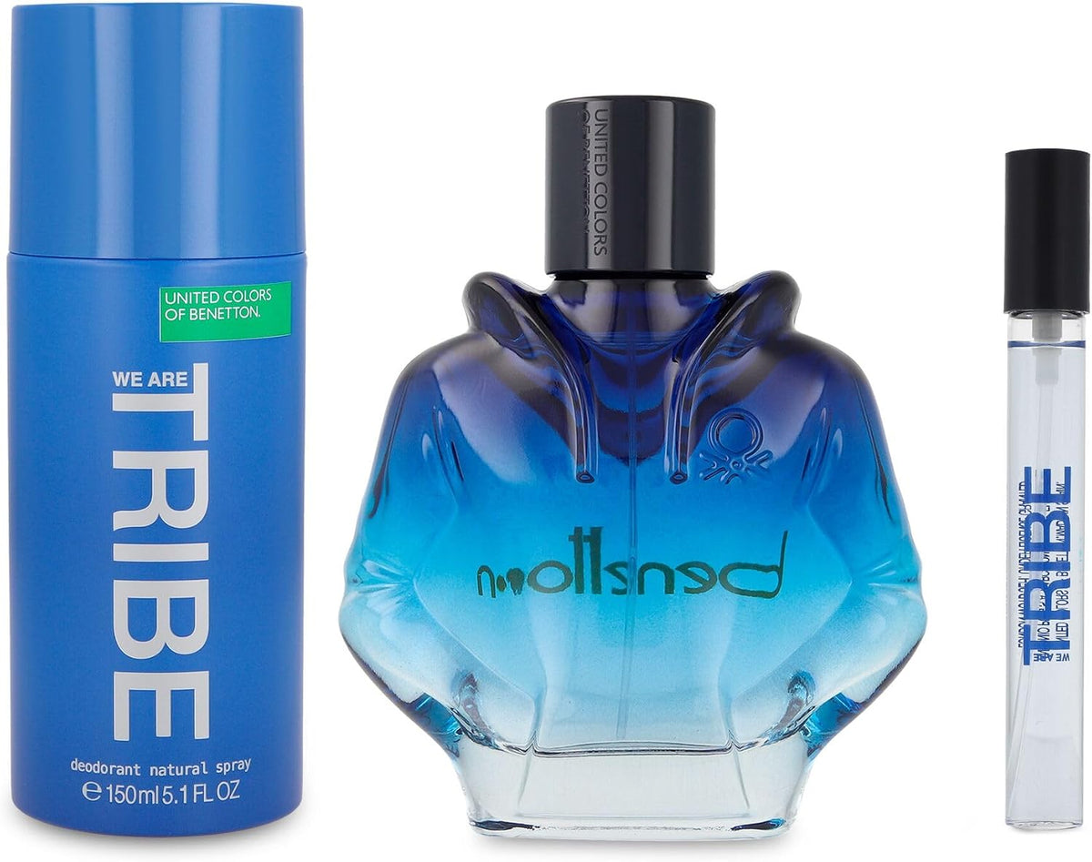 Benetton Set Benetton We Are Tribe 3Pzs 90Ml Edt Spray/ Desodorante 150Ml Spray/ 10Ml Edt Spray - Hombre