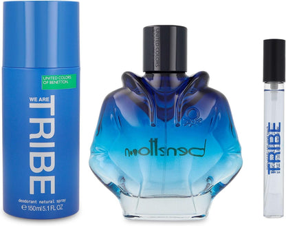 Benetton Set Benetton We Are Tribe 3Pzs 90Ml Edt Spray/ Desodorante 150Ml Spray/ 10Ml Edt Spray - Hombre