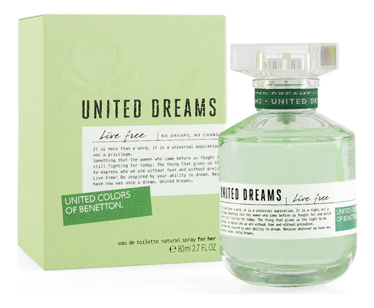 United Dreams Live Free Dama Benetton 80 ml Edt Spray - Mujer