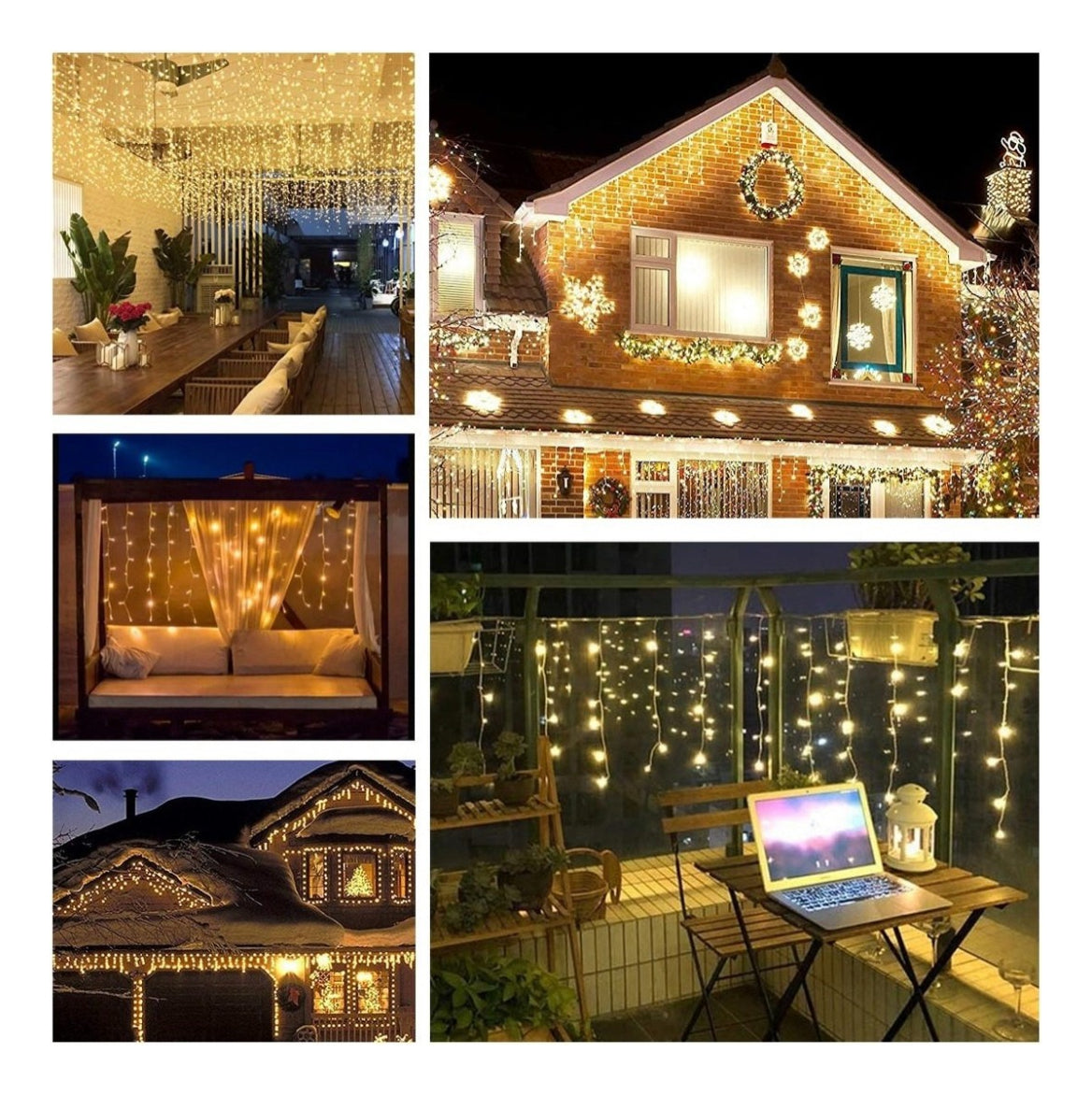 Luces Navideñas Cascada 500 Led 8 Funciones 10 Mts Calida | Perfumes y Fragancias PriceOnLine